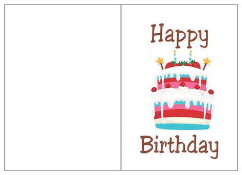 foldable birthday card template word